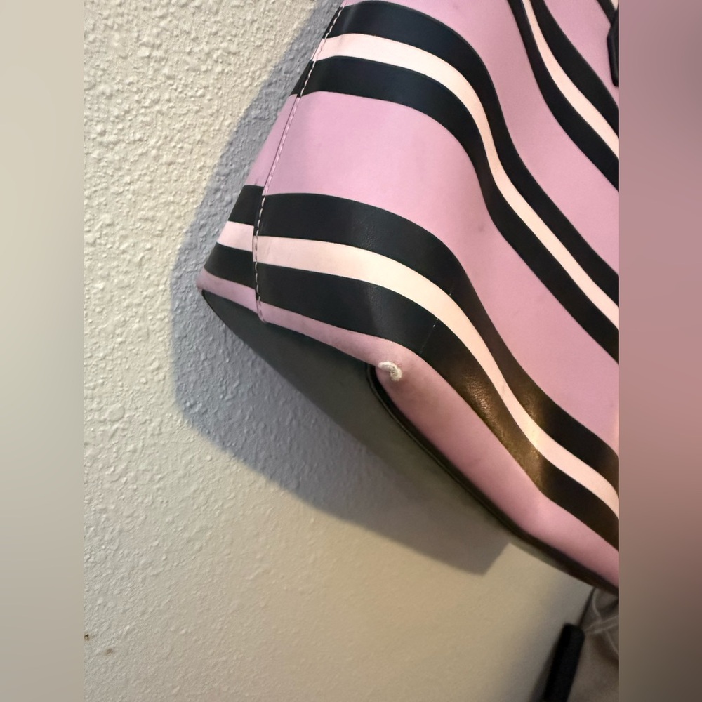 KATE SPADE NEW YORK CASSY OTTOMAN STRIPED LARGE TOTE BAG - Picture 4 of 8